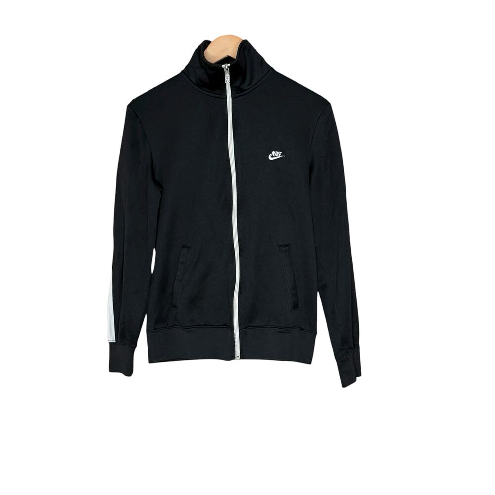 NIKE Sportswear Black Full Zip Long Sleeve Track Jacket White Stripes Women’s M - Picture 10 of 10